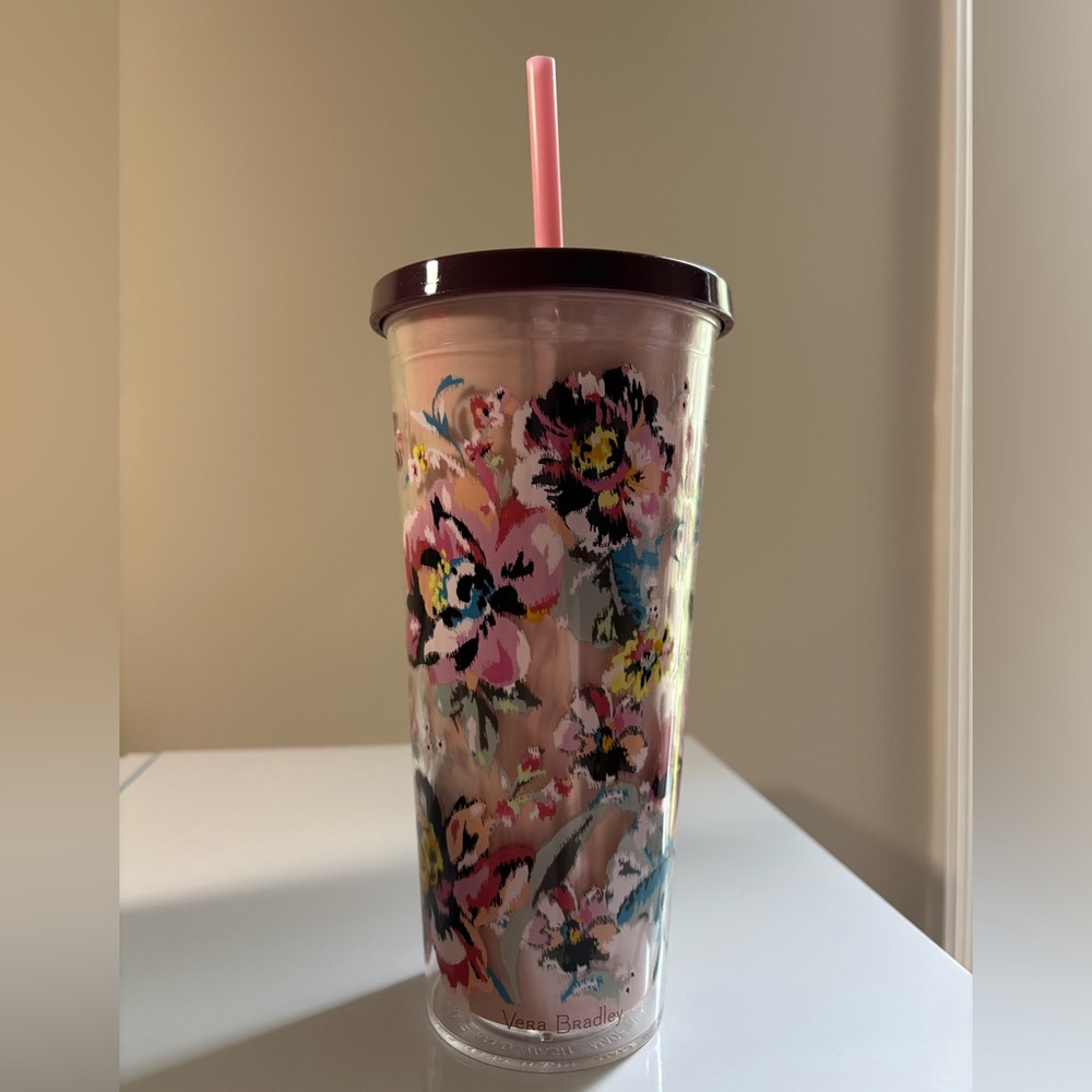 Vera Bradley Floral Tumbler with Straw